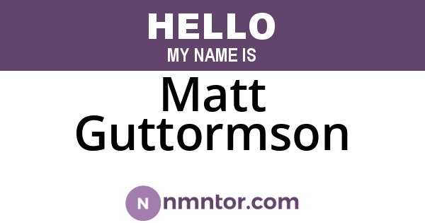 Matt Guttormson