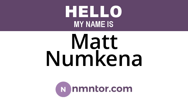 Matt Numkena