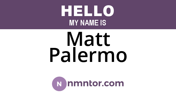 Matt Palermo