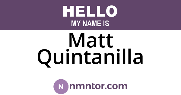 Matt Quintanilla