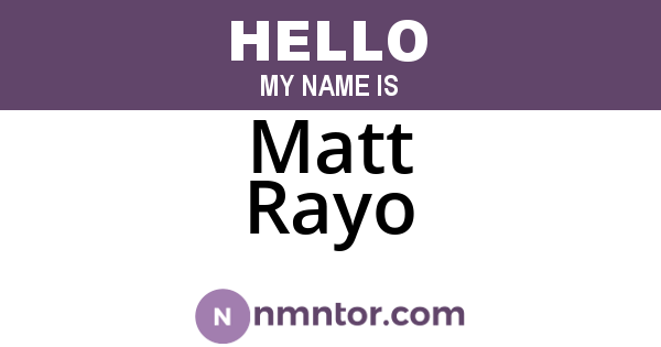Matt Rayo