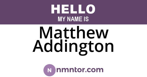 Matthew Addington