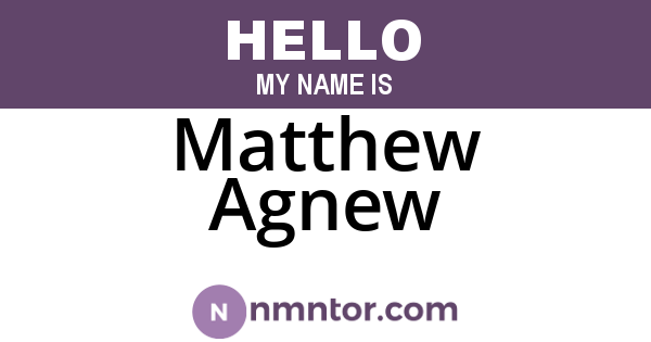 Matthew Agnew