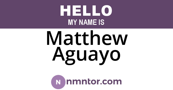 Matthew Aguayo