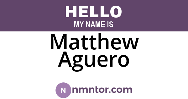 Matthew Aguero