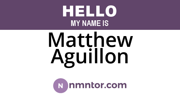Matthew Aguillon