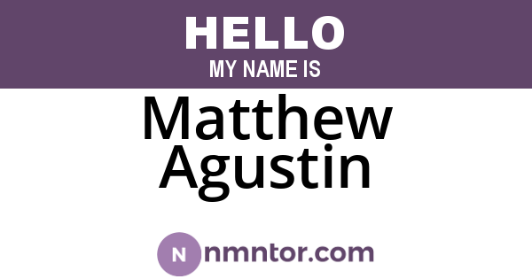 Matthew Agustin