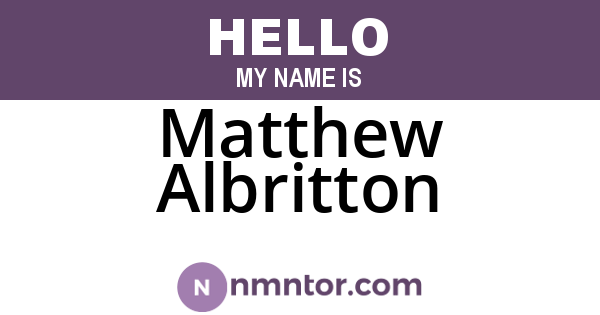 Matthew Albritton
