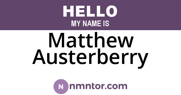 Matthew Austerberry