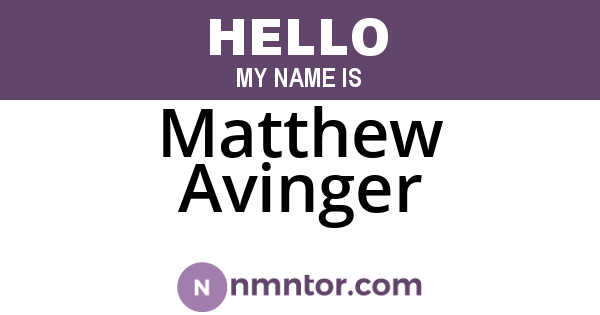 Matthew Avinger