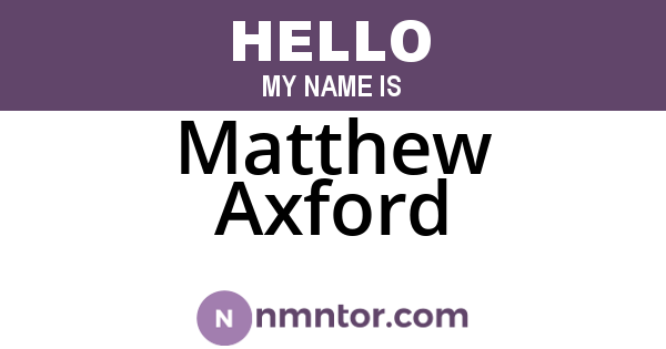 Matthew Axford