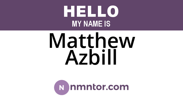 Matthew Azbill