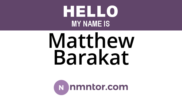 Matthew Barakat