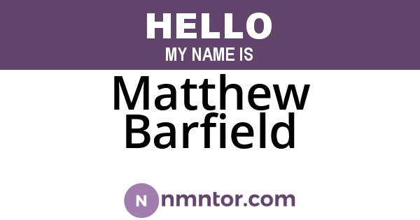 Matthew Barfield