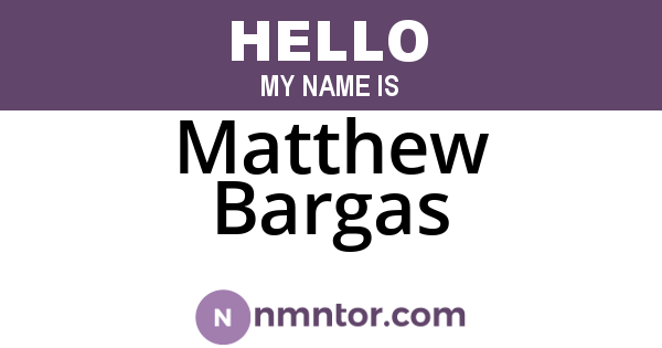 Matthew Bargas