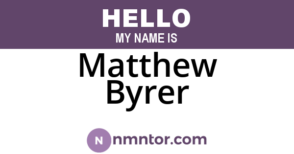Matthew Byrer
