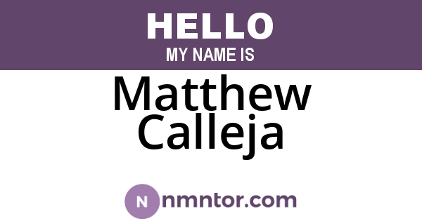 Matthew Calleja