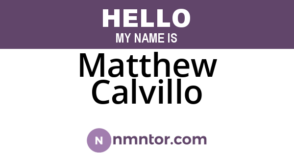 Matthew Calvillo