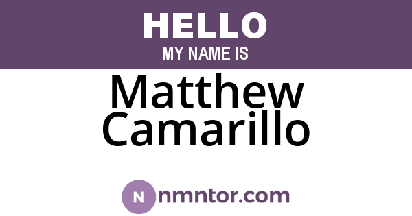 Matthew Camarillo