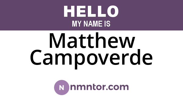 Matthew Campoverde