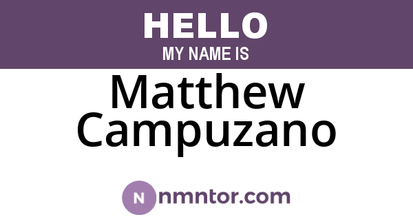 Matthew Campuzano