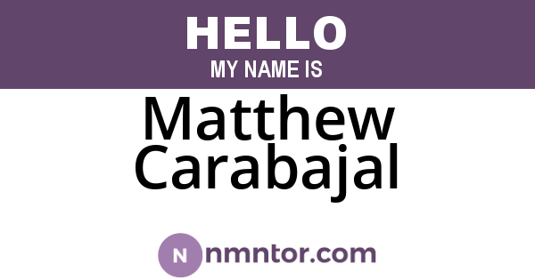 Matthew Carabajal