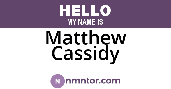Matthew Cassidy