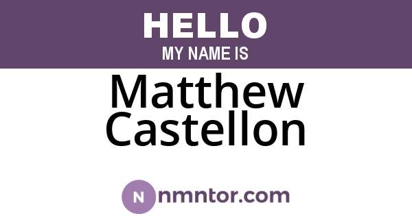 Matthew Castellon