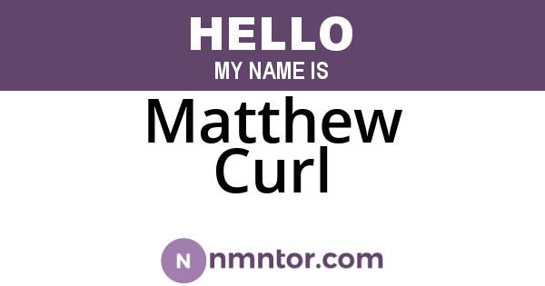 Matthew Curl