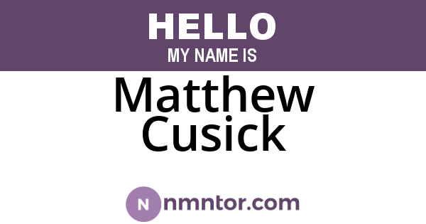 Matthew Cusick