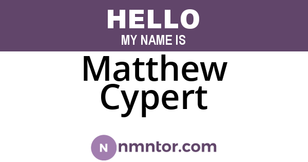 Matthew Cypert
