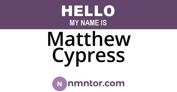 Matthew Cypress