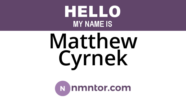 Matthew Cyrnek