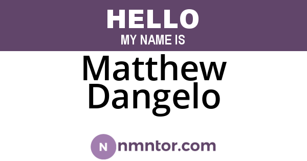 Matthew Dangelo