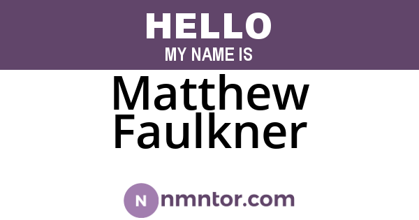 Matthew Faulkner
