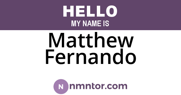 Matthew Fernando