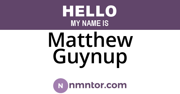 Matthew Guynup