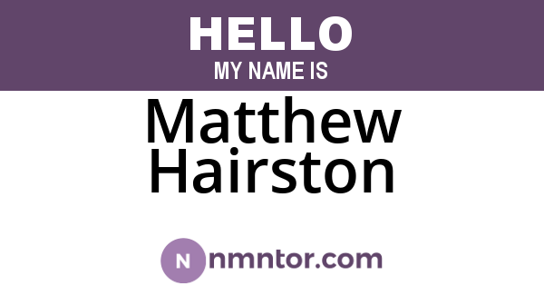 Matthew Hairston