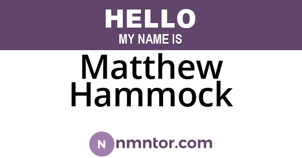 Matthew Hammock