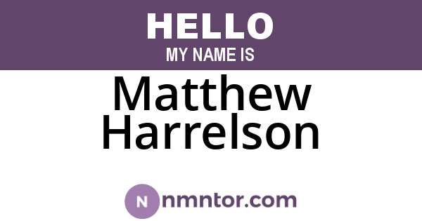 Matthew Harrelson