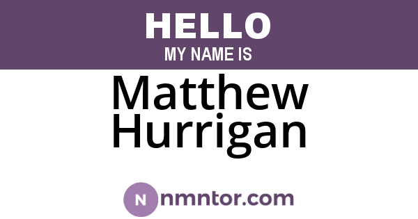 Matthew Hurrigan