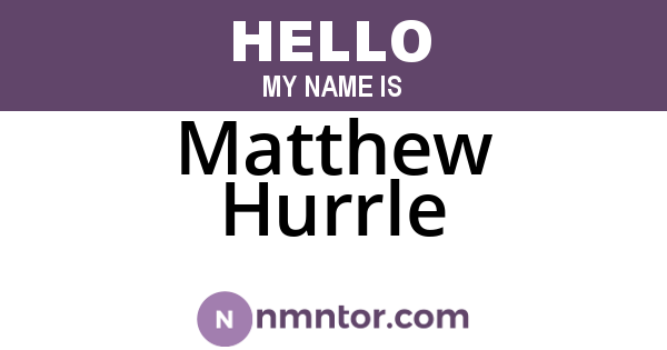 Matthew Hurrle