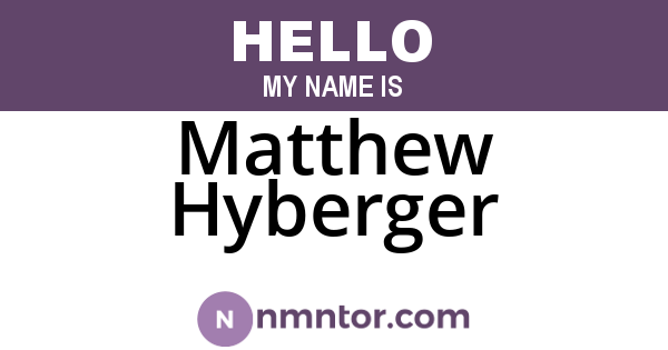 Matthew Hyberger