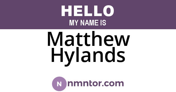 Matthew Hylands