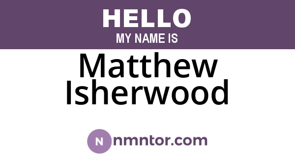 Matthew Isherwood