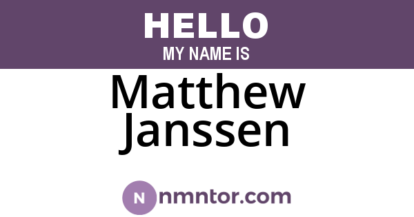 Matthew Janssen