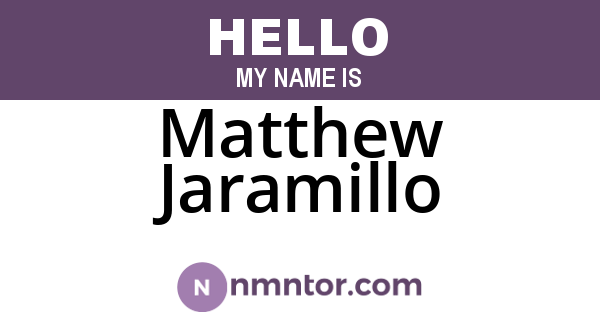 Matthew Jaramillo