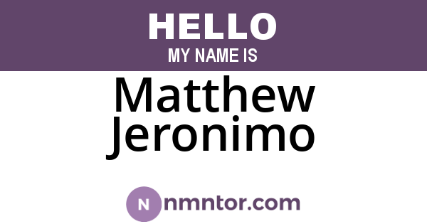 Matthew Jeronimo