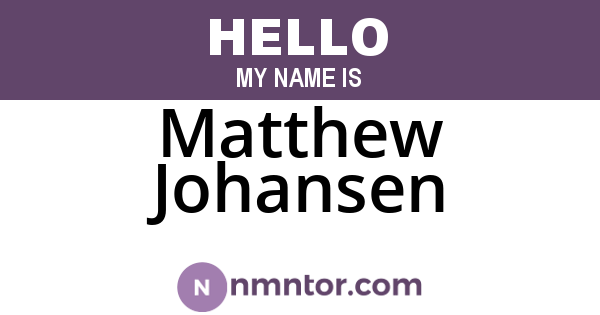 Matthew Johansen