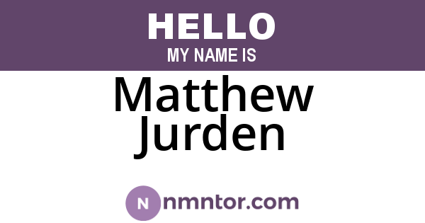 Matthew Jurden
